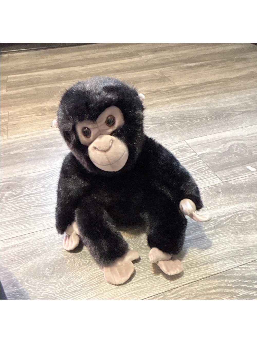 Plush Black Monkey Stuffed Animal - Soft Cuddly Chimp Toy by